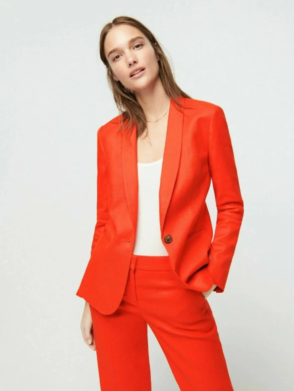 NWT J.Crew Parke Blazer in Brilliant Sunset Stretch Linen Single Button Jacket 0